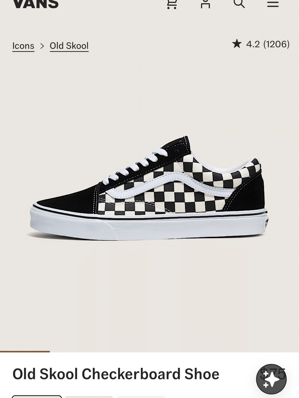 Vans Old Skool Checkerboard Sneakers - Black & White